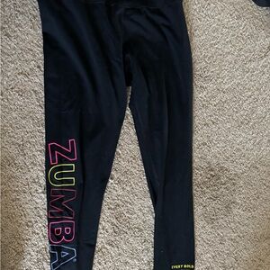 Black Zumba Leggings with Colorful Logo